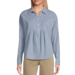 Women's Westbound Light Blue Collared Button-Up Shirt NWT Size XL